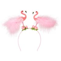 Boland Carnaval verkleed Tiara/diadeem - flamingo roze - dames - Tropische Hawaii thema   -