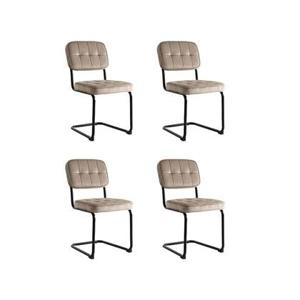 Furnihaus Eetkamerstoelen Set van 4 Flexa - Velvet Beige