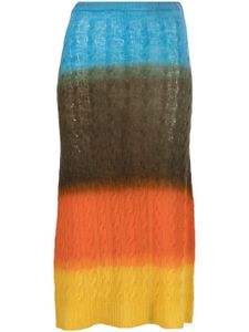 ETRO jupe en maille torsadée à coupe mi-longue - Orange