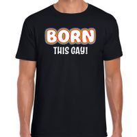 Gay Pride shirt - born this gay - regenboog - heren - zwart - thumbnail