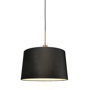 QAZQA Moderne hanglamp brons met kap 45 cm zwart - Combi 1