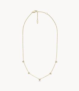 Fossil JF04115710 Ketting Sutton staal-zirconia goudkleurig-wit 40-46 cm
