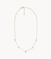 Fossil JF04115710 Ketting Sutton staal-zirconia goudkleurig-wit 40-46 cm - thumbnail