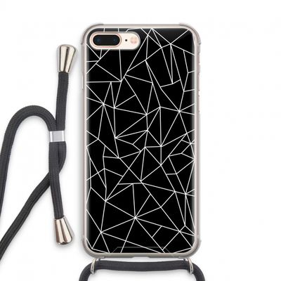 Geometrische lijnen wit: iPhone 7 PLUS Transparant Hoesje met koord