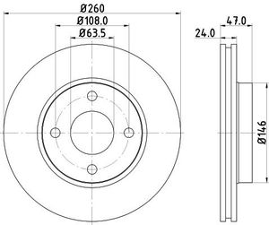 Remschijf Gecoat 51026PRO 8DD355103371