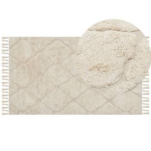 Beliani-SILCHAR-Laagpolig vloerkleed-Beige-80 x 150 cm-Katoen