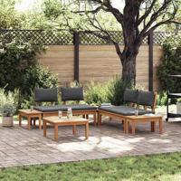 Tuinbankset met kussen met opslag 3 pcs Bruin en Grijs