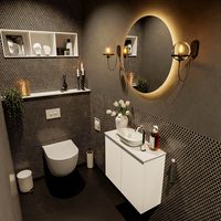 MONDIAZ FOWY toiletmeubel 60cm kleur talc. Waskom positie midden kleur talc | talc. Met 1 kraangat