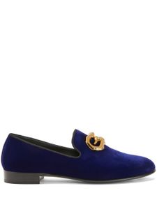 Giuseppe Zanotti mocassins Leopoldino en velours - Bleu