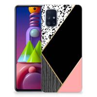 Samsung Galaxy M51 | TPU Hoesje | Zwart Roze Vormen