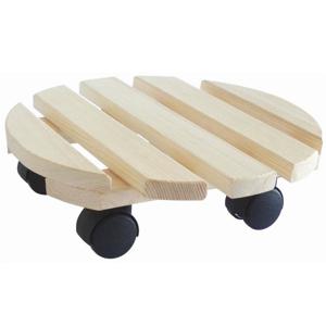 Plantentrolley - multiroller - hout - 30 cm - rond - tot 30 kg