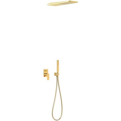 Regendouche set Tres Loft | Inbouw | Mengkraan | 2-weg | Vierkant | 24k Goud glans