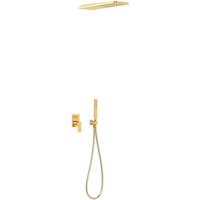 Regendouche set Tres Loft | Inbouw | Mengkraan | 2-weg | Vierkant | 24k Goud glans