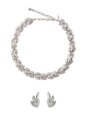 Susan Caplan Vintage parure de boucles d'oreilles et colliers Trifari (années 1960) - Argent