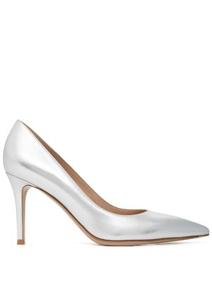 Gianvito Rossi escarpins en cuir métallisé 85 mm - Argent