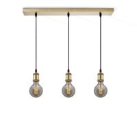 Hanglamp vintage - 3 LED lamp G125 - dimbaar E27 rook