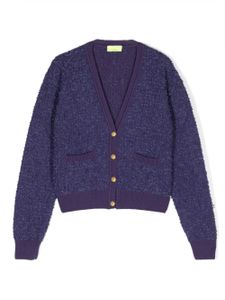 Elisabetta Franchi La Mia Bambina cardigan en laine à col v - Violet