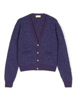 Elisabetta Franchi La Mia Bambina cardigan en laine à col v - Violet - thumbnail