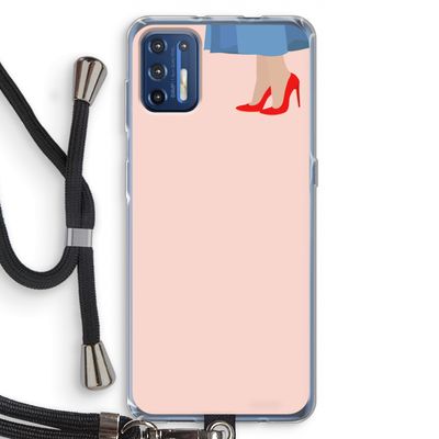 High heels: Motorola Moto G9 Plus Transparant Hoesje met koord