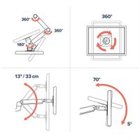 Ergotron LX Series LX Wall Mount LCD Arm flat panel bureau steun 86,4 cm (34") Muur Aluminium - thumbnail