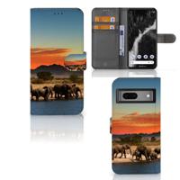 Google Pixel 7 | Telefoonhoesje | Met pasjeshouder | Olifanten