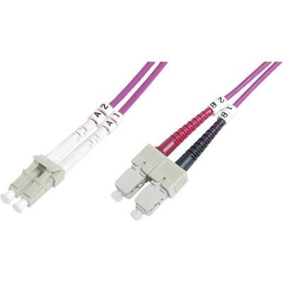 Digitus DK-2532-05-4 Glasvezel Optische vezel Aansluitkabel 5.00 m Violet [1x LC-stekker - 1x SC-stekker] 50/125 µ Multimode OM4