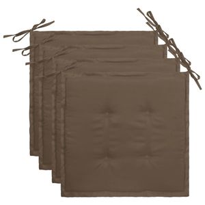 VidaXL Tuinstoelkussens 4 st 40x40x4 cm oxford stof taupe