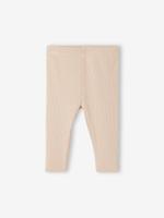 Baby legging in geribbelde tricot roze (poederkleur)