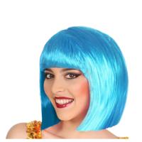 Atosa Verkleed pruik - dames Bobby Jean - blauw - half lang haar - boblijn/seventies/eighties Atosa Verkleed pruik - dames Bobby Jean - blauw - half lang haar - boblijn/seventies/eighties