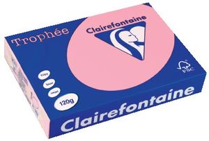 Clairefontaine Trophée Pastel, gekleurd papier, A4, 120 g, 250 vel, roze