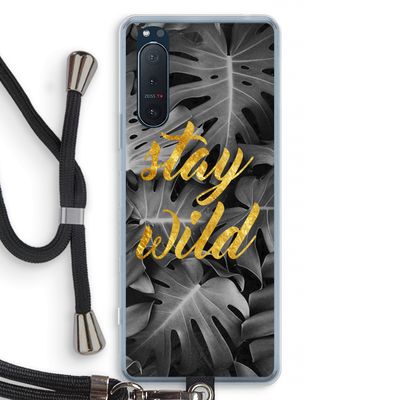 Stay wild: Sony Xperia 5 II Transparant Hoesje met koord