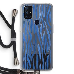 Blauwe nerven: OnePlus Nord N10 5G Transparant Hoesje met koord