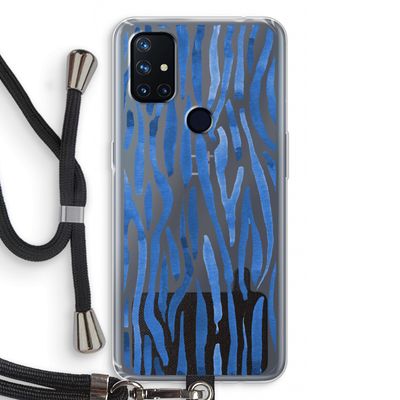 Blauwe nerven: OnePlus Nord N10 5G Transparant Hoesje met koord