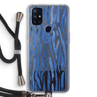 Blauwe nerven: OnePlus Nord N10 5G Transparant Hoesje met koord