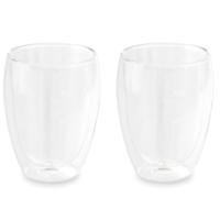 Dubbelwandige thee/koffieglazen - 8x - 350 ml - transparant - glas