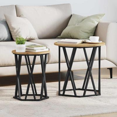 Salontafel 2 pcs artisanaal eikenkleurig 50 x 50 x 50 cm