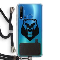 Angry Bear (black): Huawei P20 Lite (2019) Transparant Hoesje met koord