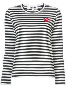 Comme Des Garçons Play t-shirt rayé à manches longues - Noir