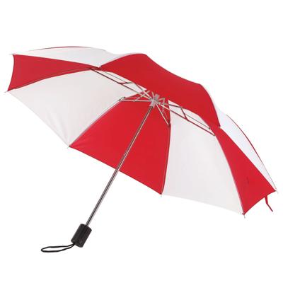 Opvouwbare paraplu - klein en compact - D85 cm - Rood/wit - Nylon