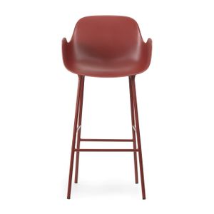 Normann Copenhagen Form barkruk H65 met armleuning staal Red