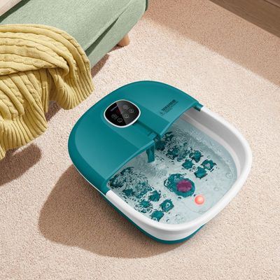Voetbad Massager Voetmassage Spa met Afstandsbediening Opvouwbaar 33,5 x 41 x 20,5 cm Turquoise