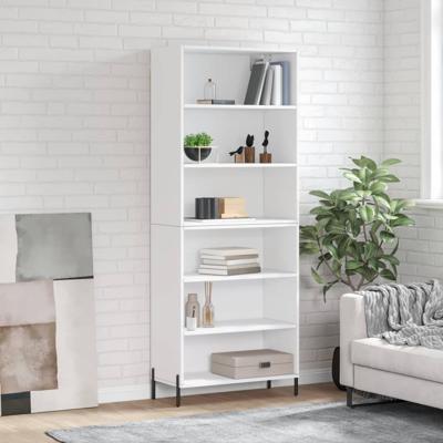 Hoge kast 69,5x32,5x180 cm bewerkt hout wit