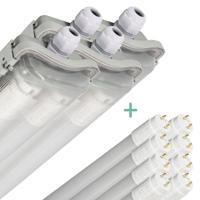 4 PACK - LED's Light LED TL dubbel armatuur 150 cm - Compleet met 2 LED TL buizen 150 cm - 5760lm