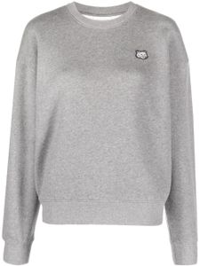 Maison Kitsuné sweat en coton à patch renard - Gris