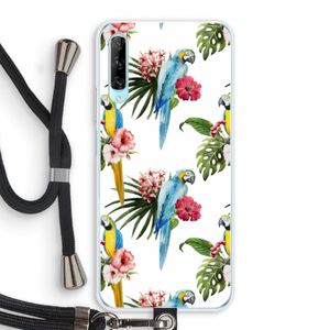 Kleurrijke papegaaien: Huawei P Smart Pro Transparant Hoesje met koord