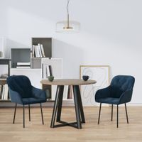 Eetkamerstoelen 2 st fluweel blauw - thumbnail