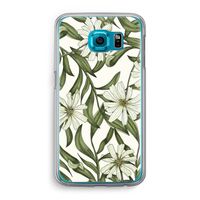 Wit bloemenpatroon: Samsung Galaxy S6 Transparant Hoesje