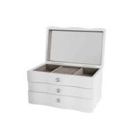 Doos-Juwelenkistje DKD Home Decor 27 x 18 x 16 cm Wit Hout MDF