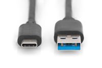 Digitus USB-kabel USB 3.2 Gen1 (USB 3.0 / USB 3.1 Gen1) USB-C stekker, USB-A stekker 1.00 m Zwart Rond, Afgeschermd (dubbel) DB-300136-010-S - thumbnail