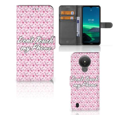 Nokia 1.4 Portemonnee Hoesje Flowers Pink DTMP Nokia 1.4 Portemonnee Hoesje Flowers Pink DTMP